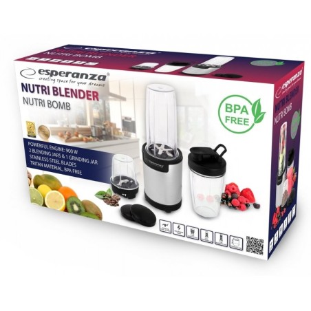 Licuadora esperanza ekm030 nutri / licuadora personal 9en1 900w plata