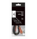 Gembird cca-4p2r-2m cable de audio jack 3.5 mm (4 pines) m / 3x rca (cinch) m, 2m, negro