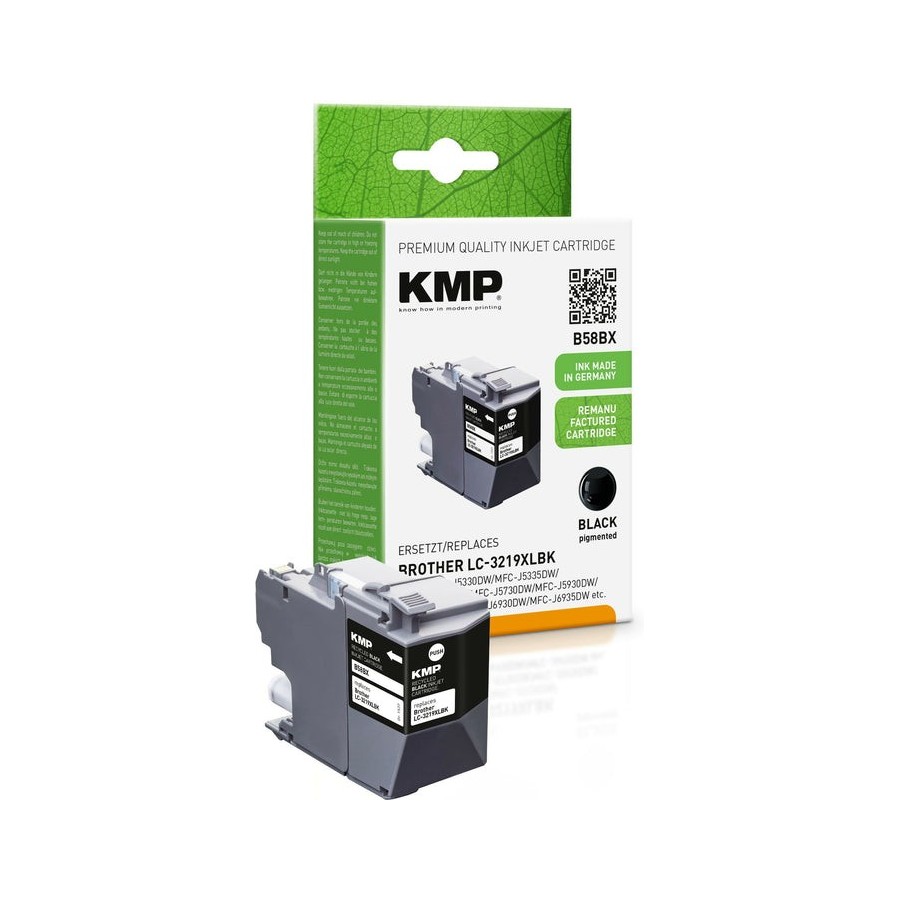 Cartucho de tinta kmp b58bx negro comp. con brother lc-3219xlbk