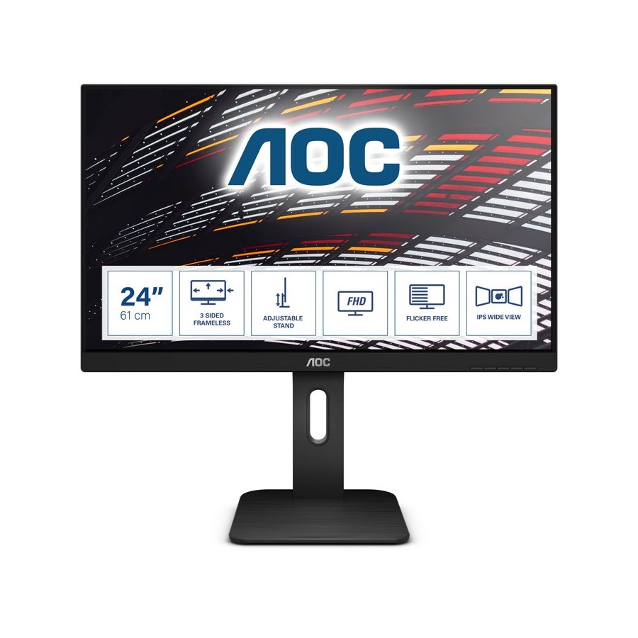 Monitor profesional aoc x24p1 24' full hd multimedia negro