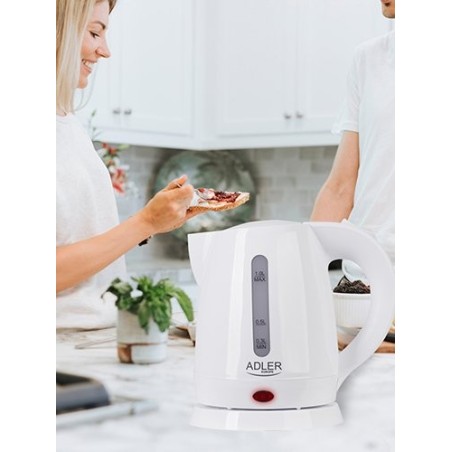 Hervidor de agua adler ad 1272 tetera eléctrica 1 l avellana, blanco 1600 w