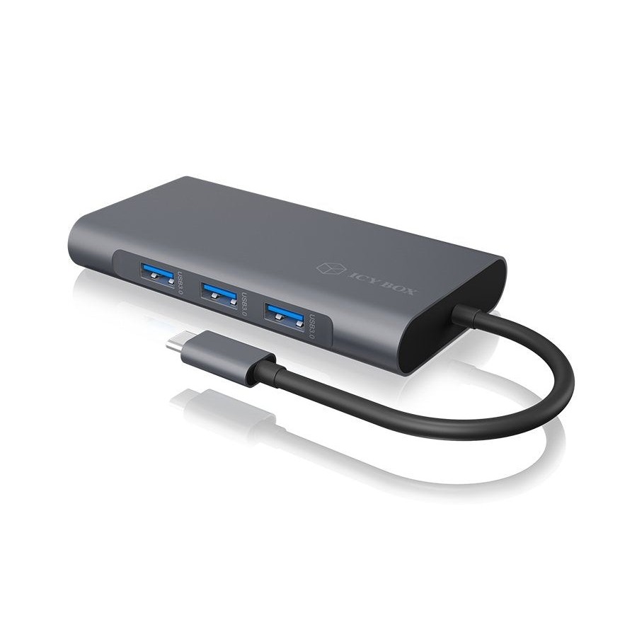 Dockingstation icybox usb-c - usb3.0/hdmi/vga/lan/sd/msd/