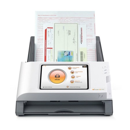 Plustek escan a280 essential 600 x 600 dpi escáner con alimentador automático de documentos (adf) negro, blanco a4