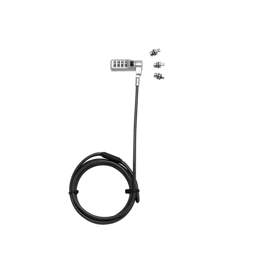 Dicota universal security cable lock 3 exchangeable heads fits all slots preset code