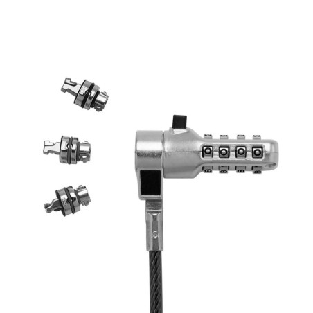 Dicota universal security cable lock 3 exchangeable heads fits all slots preset code