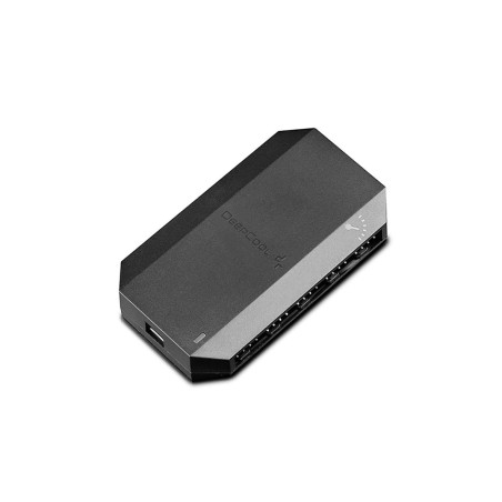 Hub 10 ventiladores deepcool fh-10 negro hasta 10 ventiladores/4 pines/conector sata dp-f10pwm-hub