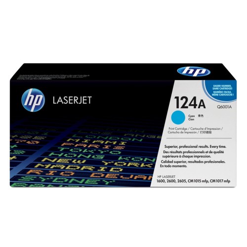 Hp toner original 124a cyan q6001a