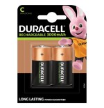 Duracell pack 2 pilas tipo c recargables hr14 - nimh - 1.2v - 3000mah - admiten hasta 1000 recargas