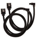Cable sata premium corsair con conector de 90 °, paquete de 2 - negro