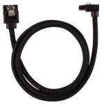 Cable sata premium corsair con conector de 90 °, paquete de 2 - negro