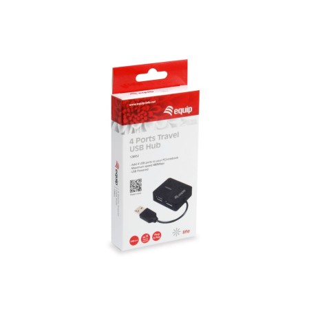 Equip hub usb 2.0 life 4 puertos mini hub travel negro 128952