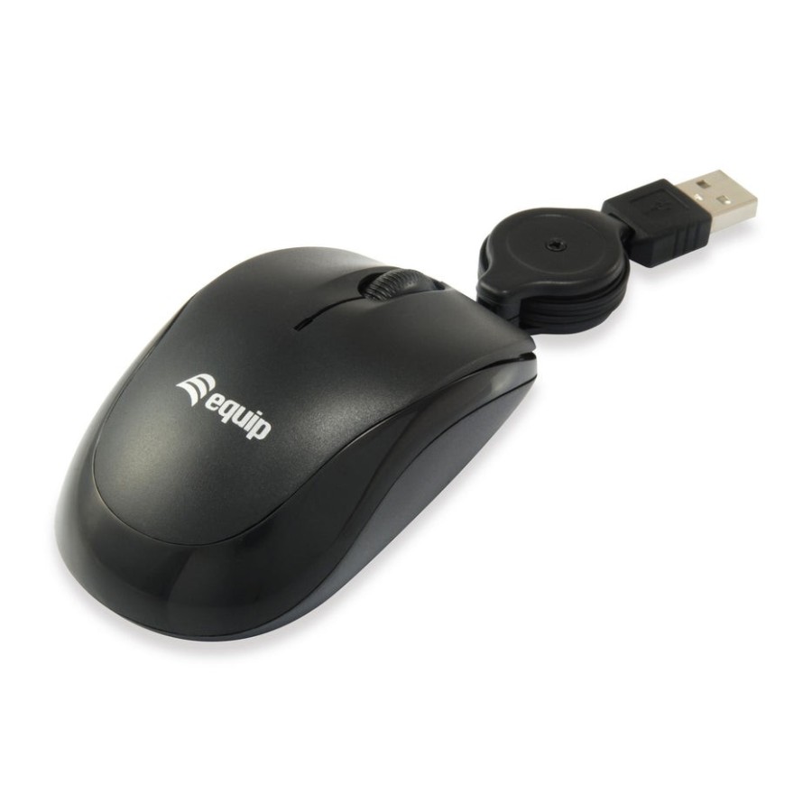 Equip raton optical travel mouse cable retractil