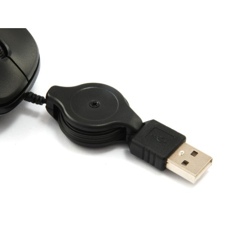 Equip raton optical travel mouse cable retractil