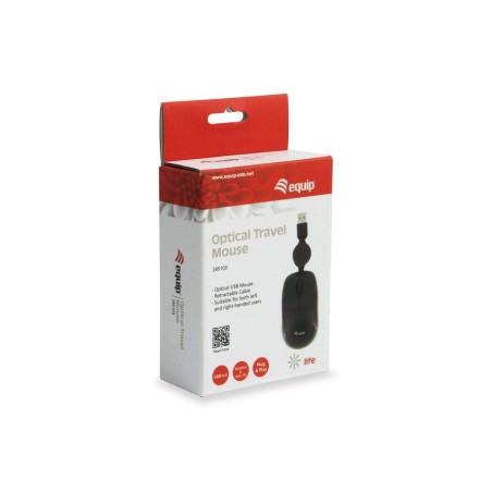 Equip raton optical travel mouse cable retractil