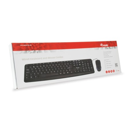 Combo teclado + mouse usb equip life color negro italiano