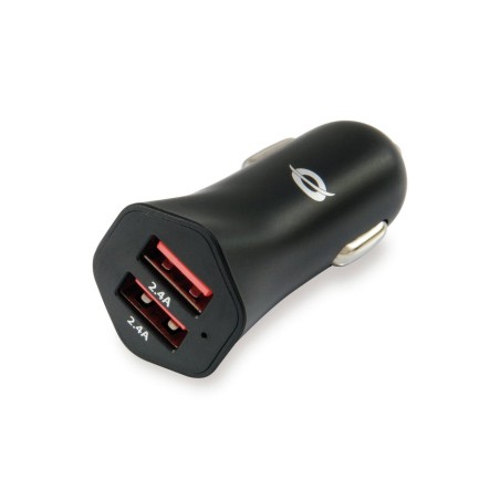 Cargador coche conceptronic carden04b 2puertos usb a  4.8a  24w