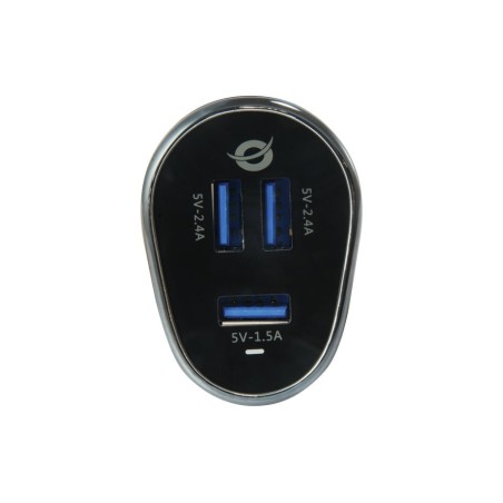 Cargador coche conceptronic carden06b  3 puertos usb a ( 2 p 5v/2.4a   1p 5v/1.5a ) 31.5w