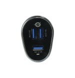 Cargador coche conceptronic carden06b  3 puertos usb a ( 2 p 5v/2.4a   1p 5v/1.5a ) 31.5w