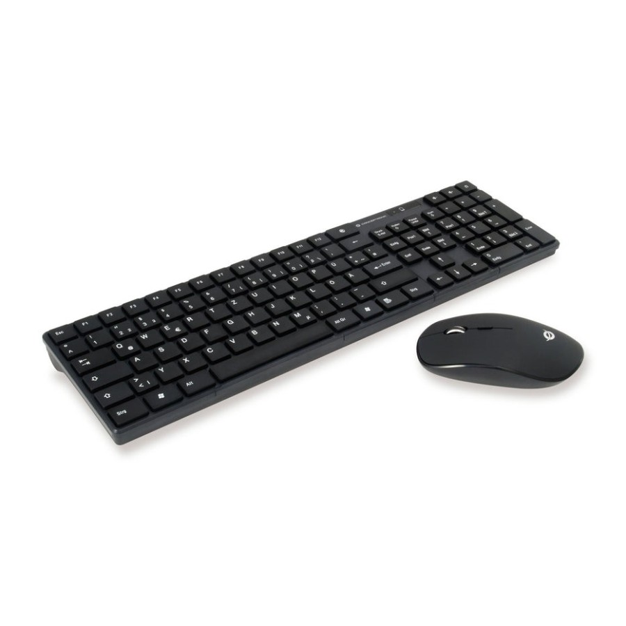 Conceptronic orazio teclado (aleman) + raton rf , qwerty, negro