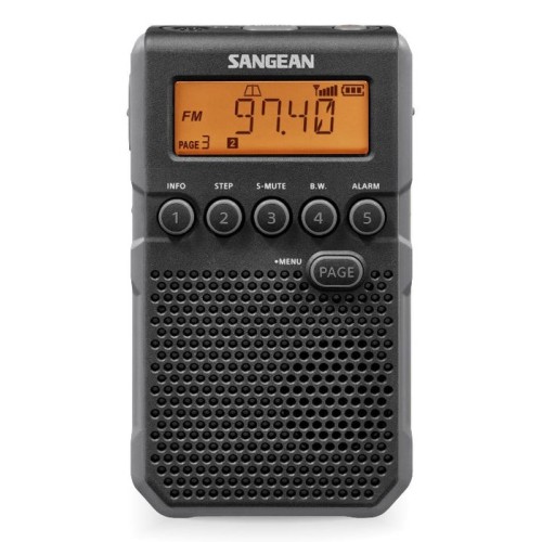 Sangean dt-800 negro radio digital bolsillo am fm con rds pantalla lcd batería recargable