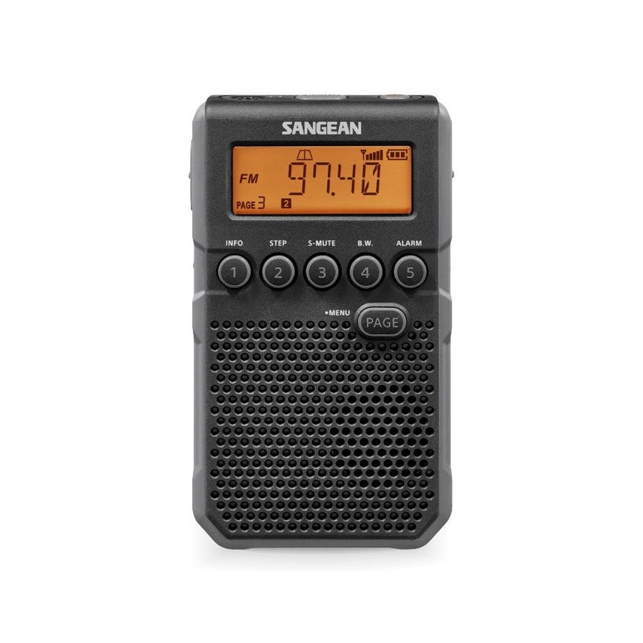 Sangean dt-800 negro radio digital bolsillo am fm con rds pantalla lcd batería recargable