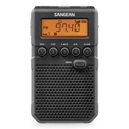 Sangean dt-800 negro radio digital bolsillo am fm con rds pantalla lcd batería recargable