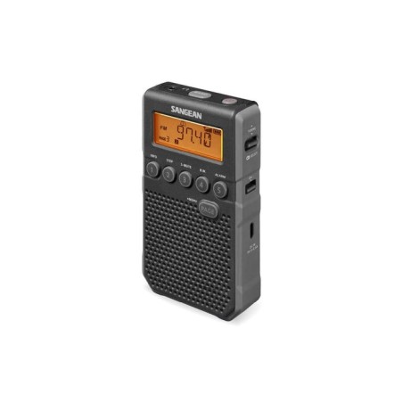 Sangean dt-800 negro radio digital bolsillo am fm con rds pantalla lcd batería recargable