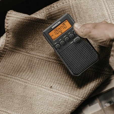 Sangean dt-800 negro radio digital bolsillo am fm con rds pantalla lcd batería recargable