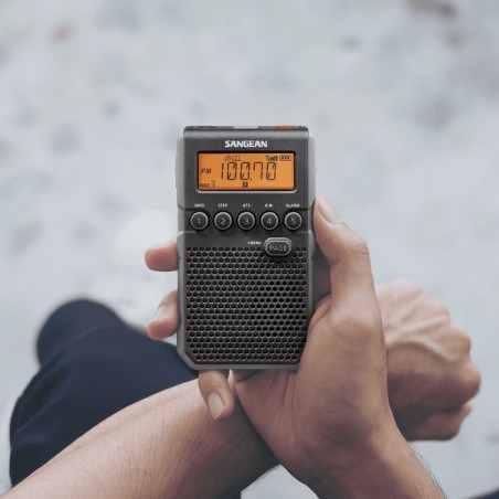 Sangean dt-800 negro radio digital bolsillo am fm con rds pantalla lcd batería recargable