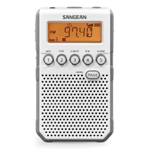 Sangean dt-800 blanco radio digital bolsillo am fm con rds pantalla lcd batería recargable