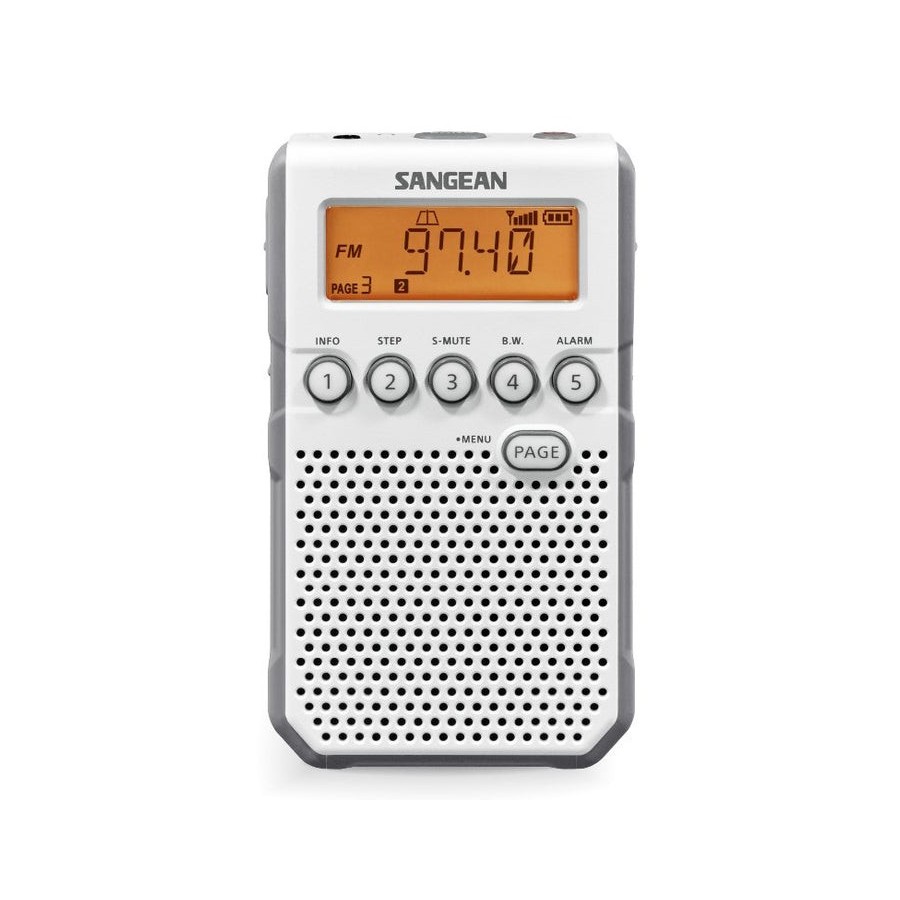 Sangean dt-800 blanco radio digital bolsillo am fm con rds pantalla lcd batería recargable