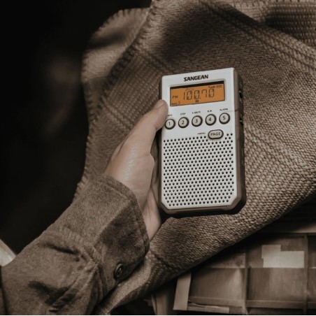 Sangean dt-800 blanco radio digital bolsillo am fm con rds pantalla lcd batería recargable