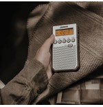 Sangean dt-800 blanco radio digital bolsillo am fm con rds pantalla lcd batería recargable