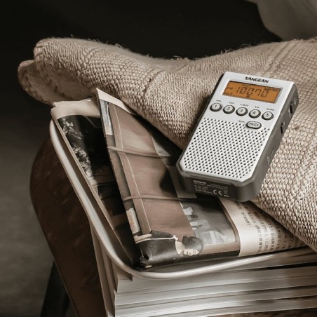 Sangean dt-800 blanco radio digital bolsillo am fm con rds pantalla lcd batería recargable