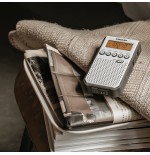 Sangean dt-800 blanco radio digital bolsillo am fm con rds pantalla lcd batería recargable