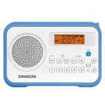Sangean prd18 b-a azul blanco radio digital portátil fm am pantalla lcd alarma batería