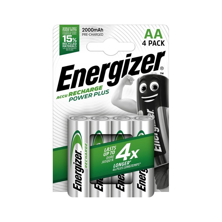 Pilas recargables energizer power plus hr6 2000mah aa pack 4