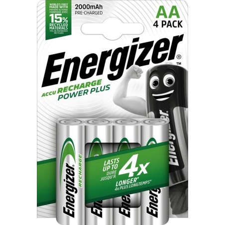Pilas recargables energizer power plus hr6 2000mah aa pack 4
