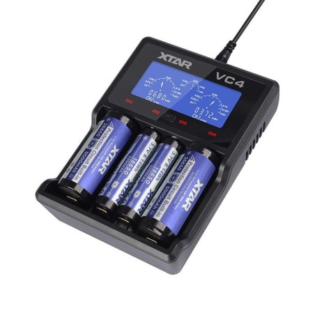 Xtar cargador pantalla lcd baterias ion-litio/ni-m