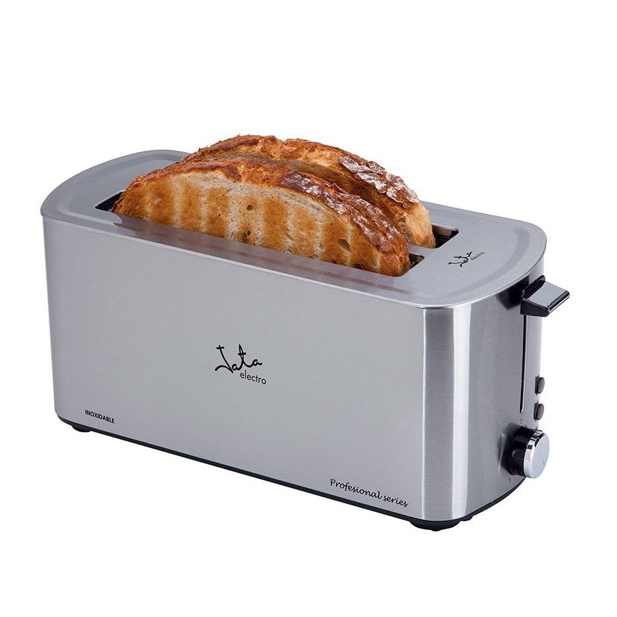 Tostadora de pan jata tt1046 1400w cuerpo acero inox 2 ranuras 255*40mm 5 posiciones tostado pulsador parada voluntaria