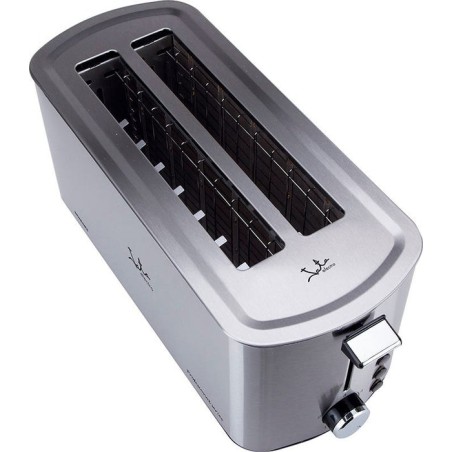 Tostadora de pan jata tt1046 1400w cuerpo acero inox 2 ranuras 255*40mm 5 posiciones tostado pulsador parada voluntaria