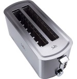 Tostadora de pan jata tt1046 1400w cuerpo acero inox 2 ranuras 255*40mm 5 posiciones tostado pulsador parada voluntaria
