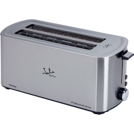 Tostadora de pan jata tt1046 1400w cuerpo acero inox 2 ranuras 255*40mm 5 posiciones tostado pulsador parada voluntaria