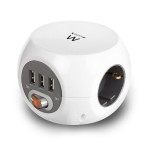 Ewent ew3939 regleta cubo 3 tomas/3 usb blanco