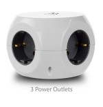 Ewent ew3939 regleta cubo 3 tomas/3 usb blanco