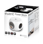 Ewent ew3939 regleta cubo 3 tomas/3 usb blanco