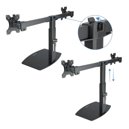 Tooq soporte de mesa para 2 monitores de 17"-27" - regulacion de altura por piston de gas - gestion de cables - peso