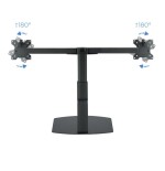 Tooq soporte de mesa para 2 monitores de 17"-27" - regulacion de altura por piston de gas - gestion de cables - peso
