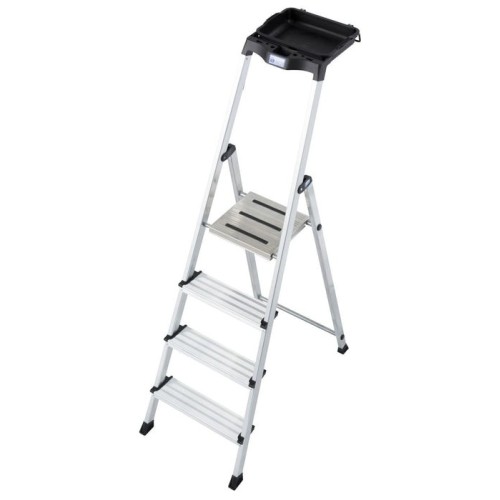 Escalera 4 peldaños de aluminio krause secury 126528