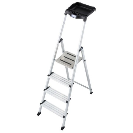 Escalera 4 peldaños de aluminio krause secury 126528